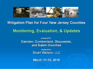 Mitigation Plan for Four New Jersey Counties