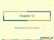 Motivation and Emotion
