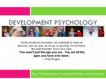 DEVELOPMENT PSYCHOLOGY