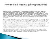 How to Find Medical Job opportunities