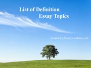 List of Definition Essay Topics