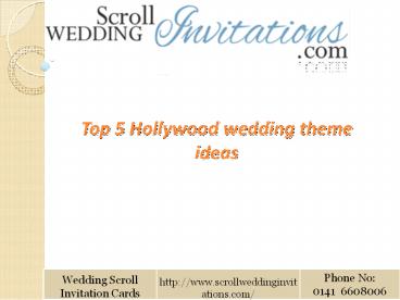 Top 5 Hollywood wedding theme ideas