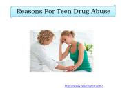 Reasons For Teen Drug Abuse