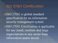 ISO 27001 Certification PowerPoint PPT Presentation