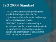 ISO 20000 Standard