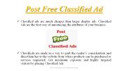 Post Free Classified Ads