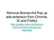 How to Remove Bronze Aid Pop up Manually