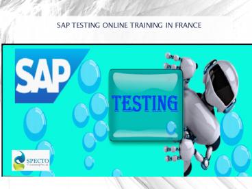sap testing online training in france
