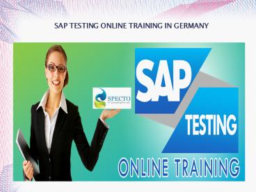 sap testing online training in germany