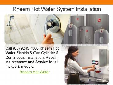 Rheem Hot Water System Installation