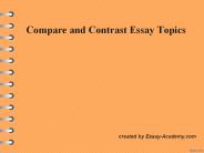 Contrast and Compare Essay topics