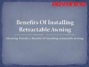 Benefits Of Installing Retractable Awning