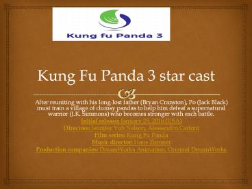 Kung Fu Panda 3 star cast