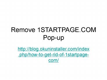 How to Get Rid of 1startpage.com