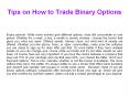 Tips on How to Trade Binary Options PowerPoint PPT Presentation