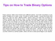 Tips on How to Trade Binary Options