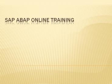 Best sapABAP online training  in us,uk and canada