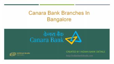 SWIFT code Canara Bank In Bangalore