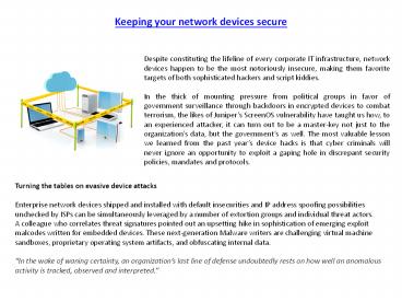Keeping your network devices secure