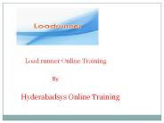 Best Load Runner Online Training | Load Runner Training.