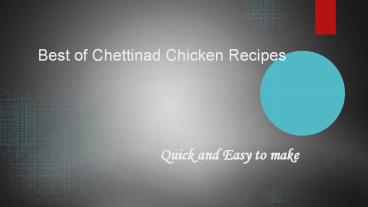 Best of Chettinad Chicken Recipes