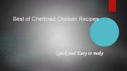 Best of Chettinad Chicken Recipes
