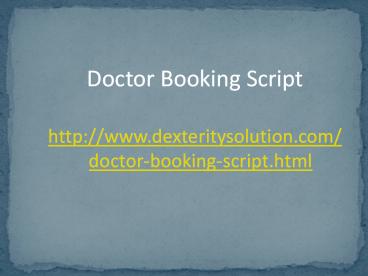 PHP Doctor Appointment Script