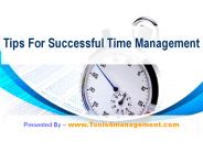 Tips For Successful Time Management