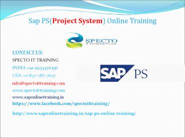 sap ps(project system)online training in usa|uk|malaysia
