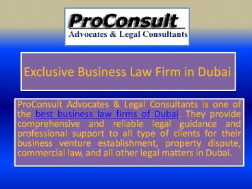 Exclusive Business Law Firm in Dubai