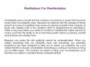 Meditations For Manifestation