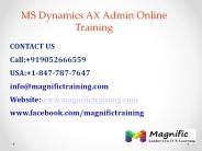 Microsoft Dynamics Ax Admin Online Training in USA