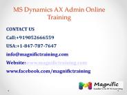Microsoft Dynamics Ax Administrator Online Training in USA