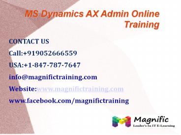 Microsoft Dynamics Ax Admin Online Training in UK