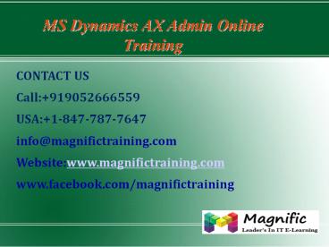 Microsoft Dynamics Ax Administrator Online Training in Australia