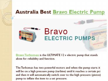 Australia Best Electric Pumps