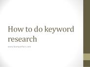 How to do keyword research