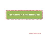 The Purpose of a Headache Clinic
