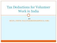 Tax Deductions for Volunteer Work in India