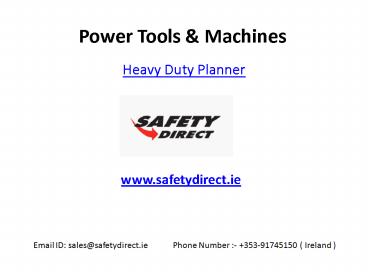 Heavy Duty Planner in Ireland at SafetyDirect