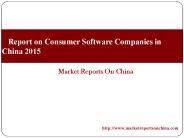 Report on Consumer Software Companies in China 2015