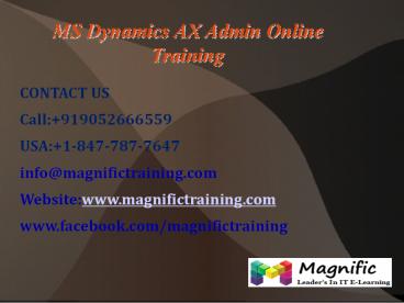 Microsoft Dynamics Ax Admin Online Training in Newzeland
