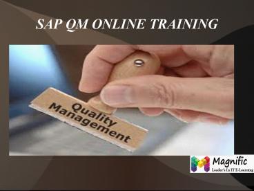 SAP QM online training in UK