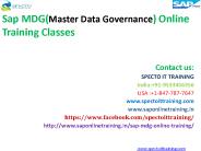 SAP Master Data Governance (MDG) Online Training