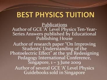 singapore physics tuition
