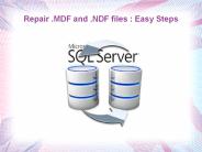 Repair .MDF and .NDF files : Easy Steps