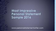 Most Impressive Personal Statement Sample 2016