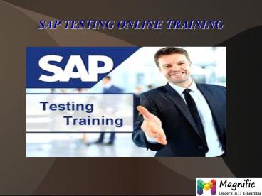 SAP Testing online training in UK