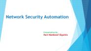 Network Security Automation - Ravi Namboori