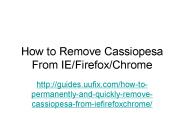 How to remove cassiopesa from ie firefox chrome
